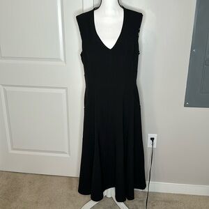 Eliza J Black Fit and Flare Midi Dress